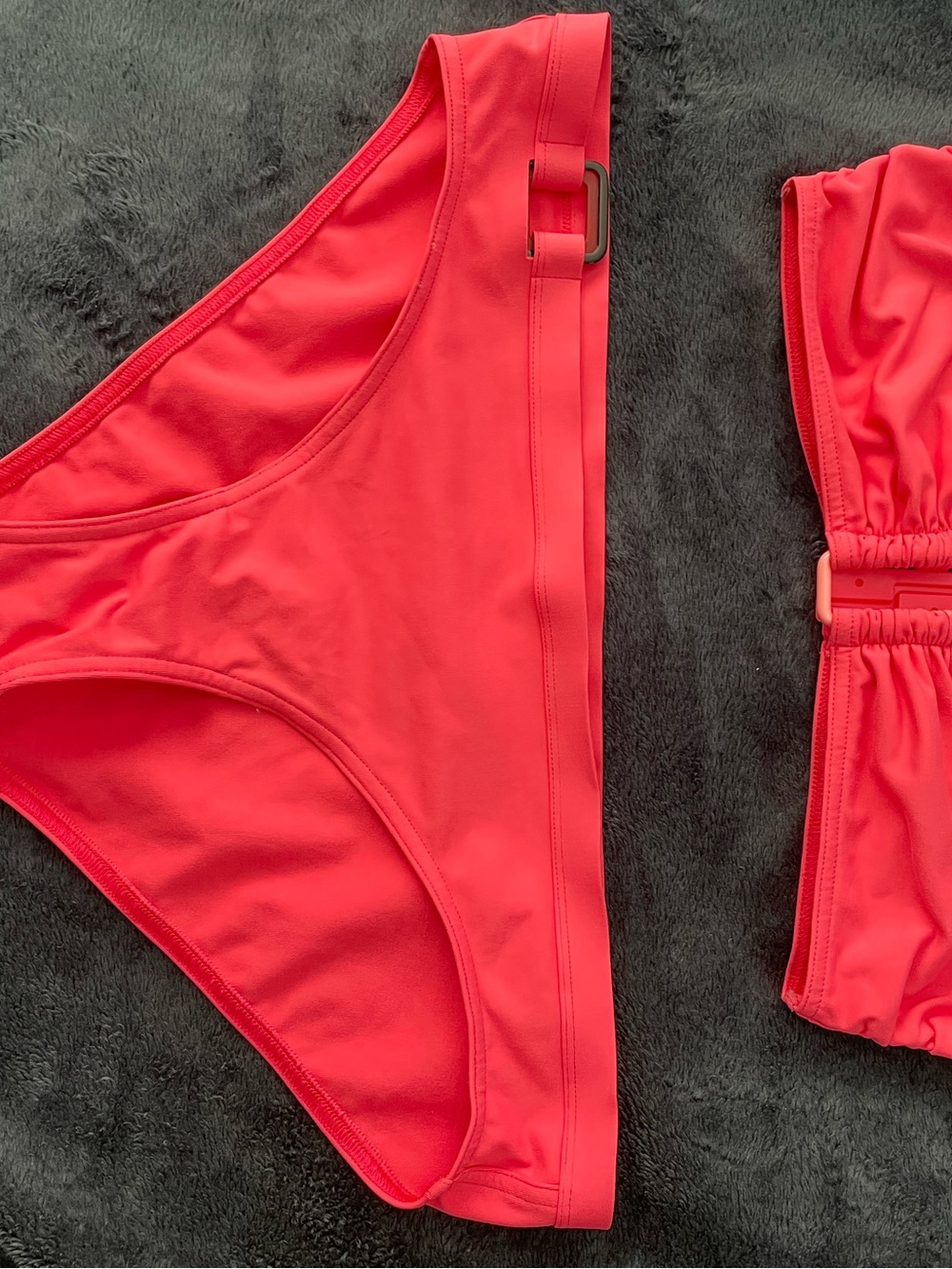 Strapless Coral Bikini Set - Women Swim Bikini. ( Top not the same as the bottom - Picture 2 of 4